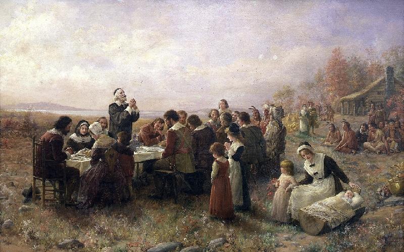 Jennie A. Brownscombe The First Thanksgiving at Plymouth China oil painting art